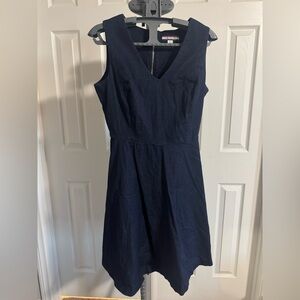 Tommy Hilfiger Dark Blue Denim V-Neck Midi Dress